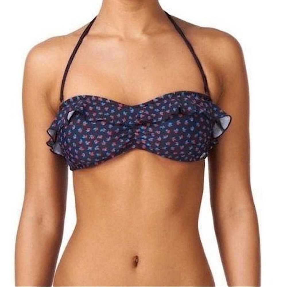 ❤️ FRENCH CONNECTION Navy Bandeau Bikini Top medium